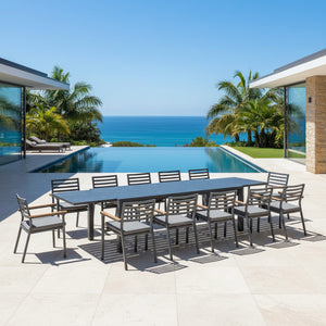 Coda Extension Table Lotus Chair Outdoor Dining Setting
