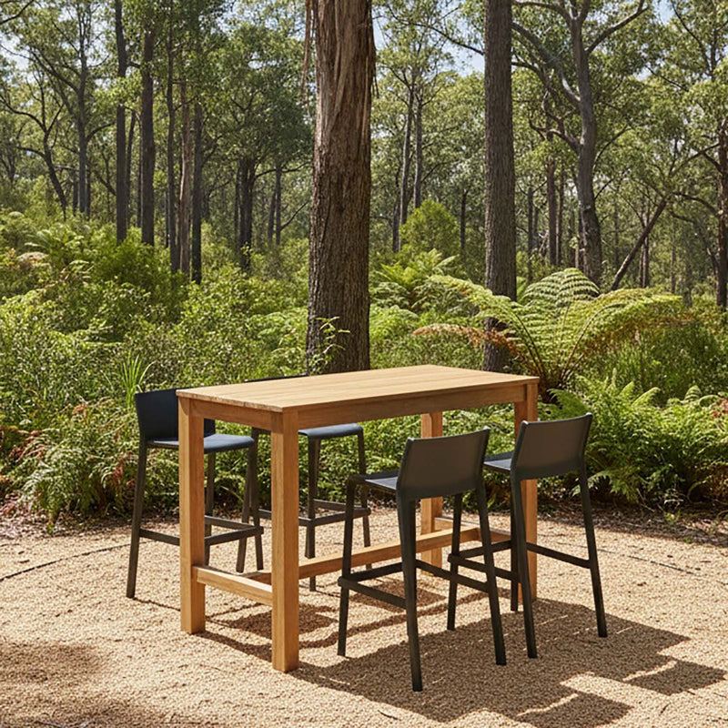 Miles Table Trill Stool Outdoor Bar Setting