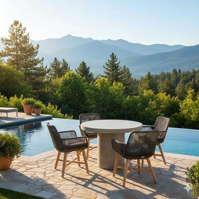 Zen Round Table Armenia Wicker Chair Outdoor Dining Setting