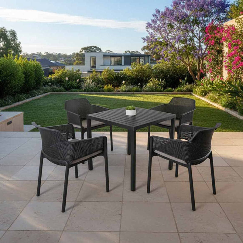 Nardi Cube Table Net Chair Outdoor Dining Setting