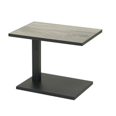 Black & grey 60 cm aluminium 'Clifton' pop-up outdoor side table with ceramic table top displayed on a plain white background, viewed from a front angle.
