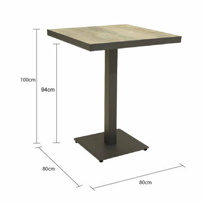 Clifton Outdoor Ceramic Square Bar Table 80 cm