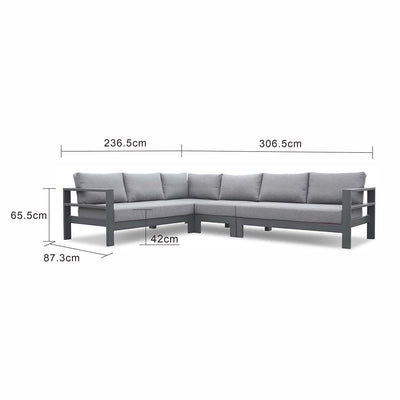 Albury 6 Seater Outdoor Aluminium Modular Lounge