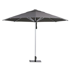 A black 300 cm square outdoor umbrella displayed on a plain white background, viewed from the front.